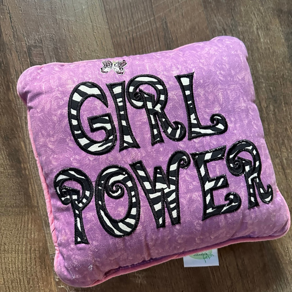 Y2K Waverly Home Classics Girl Power Purple Accent Pillow